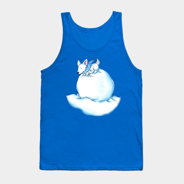 A Fluffball on a Snowball Tank Top by KristenOKeefeArt